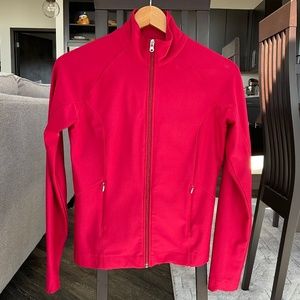 Pretty red Lucy Performance Tech zip up jacket, Small, EUC